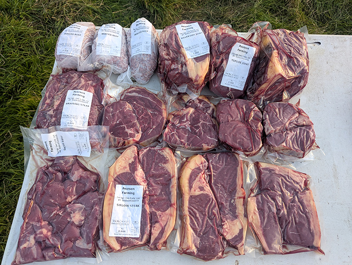 web77592 10 kg selection of vacuum-packed Pearson Farming beef